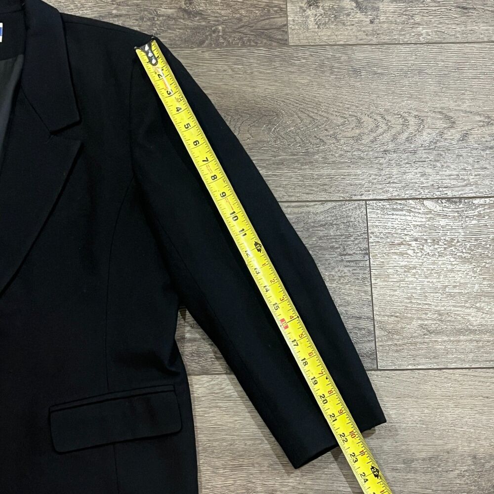 Vintage 90s Pendleton Wool Blazer Gold Buttons USA Made Womens 14 Black - Picture 8 of 8